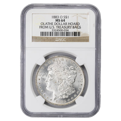 SOLD United States 1883-O $1 Morgan Dollar Silver Coin - NGC MS-64 Ex. Olathe Hoard