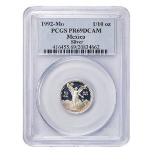SOLD Mexico 1992-Mo 1/10oz .999 Fine Silver Libertad Coin - PCGS PR-69 DCAM