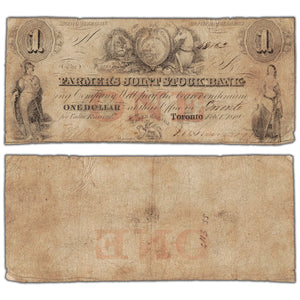 Farmers Joint Stock Bank 1849 $1 Note #280-14-04-02 - Circulated