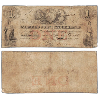 Farmers Joint Stock Bank 1849 $1 Note #280-14-04-02 - Circulated