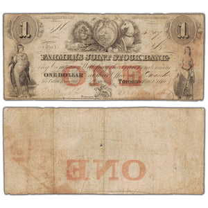 Farmers Joint Stock Bank 1849 $1 Note #280-14-04-02 - Circulated