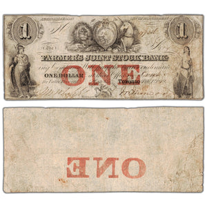 Farmers Joint Stock Bank 1849 $1 Note #280-14-04-02 - Circulated