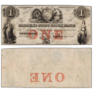 Farmers Joint Stock Bank 1849 $1 Note #280-14-04-02 - Circulated