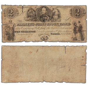 Farmers Joint Stock Bank 1849 $2 Note #280-12-04 - Filler