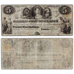 Farmers Joint Stock Bank 1849 $5 Note #280-12-06 - VF