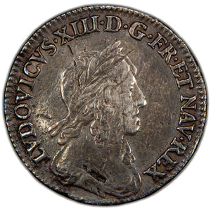 France 1643 Louis XIII 1/12 Ecu Silver Coin