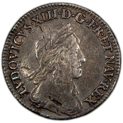France 1643 Louis XIII 1/12 Ecu Silver Coin