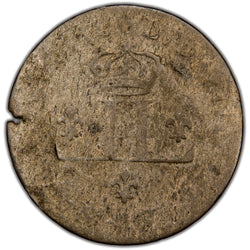 French Colonies 1710-D Lyon Mint 30 Deniers Coin