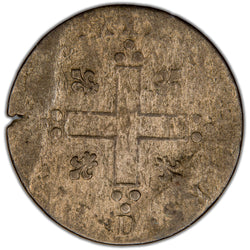 French Colonies 1710-D Lyon Mint 30 Deniers Coin