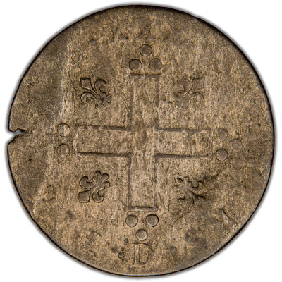 French Colonies 1710-D Lyon Mint 30 Deniers Coin