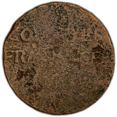French Colonies 172? 9 Deniers Coin - Date Not Legible