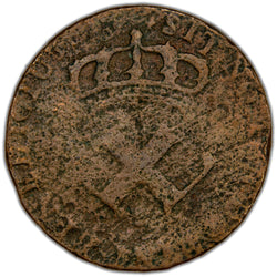French Colonies 172? 9 Deniers Coin - Date Not Legible