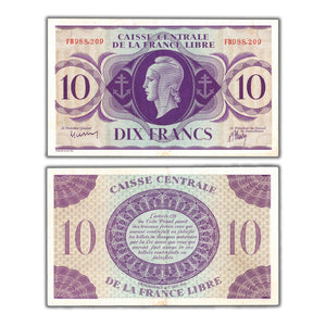 French Equatorial Africa 1941 10 Francs Note P #11a - EF