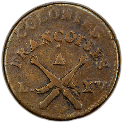 French West Indies 1767 No Counterstamp 12 Denier Coin