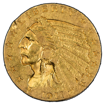 SOLD United States 1911  $2 1/2 Quarter Eagle Gold Coin - Edge Damage
