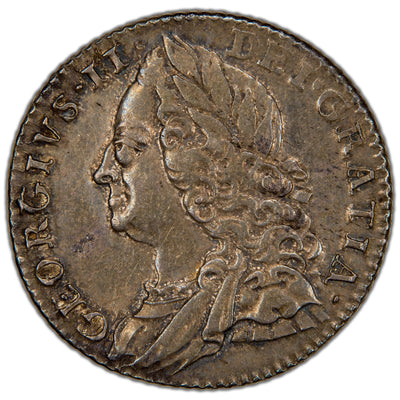 Great Britain 1757 George II 6d Sixpence Silver Coin SCBC 3711 2.95g