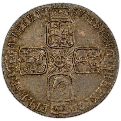 Great Britain 1757 George II 6d Sixpence Silver Coin SCBC 3711 2.95g