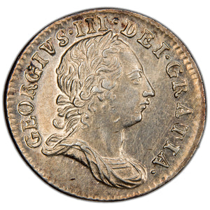 Great Britain 1763 George II 3d Threepence Silver Coin SCBC 3753 1.50g