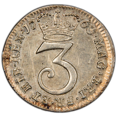 Great Britain 1763 George II 3d Threepence Silver Coin SCBC 3753 1.50g
