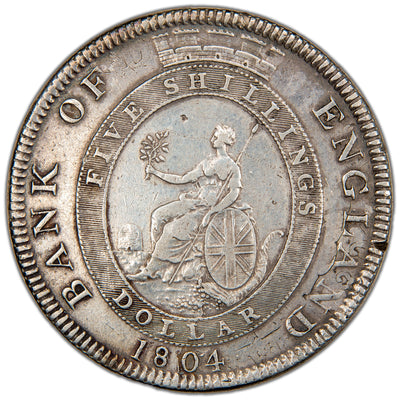 Great Britain 1804 George III Five Shillings Bank Dollar Silver Coin SCBC 3768 26.64g