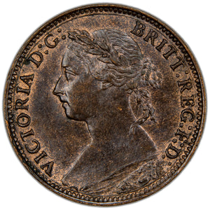 Great Britain 1886 Victoria 1/4d Farthing Coin SCBC 3958