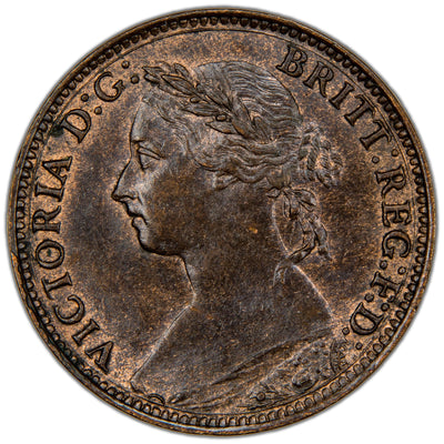 Great Britain 1886 Victoria 1/4d Farthing Coin SCBC 3958