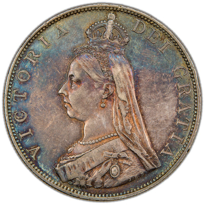 Great Britain 1887 Double Florin Silver Coin