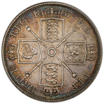 Great Britain 1887 Double Florin Silver Coin
