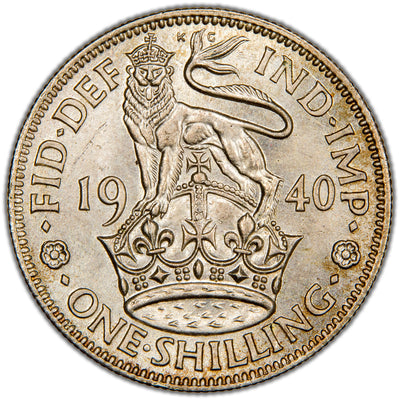 Great Britain 1940 English Reverse 12d Shilling Silver Coin SCBC 4083