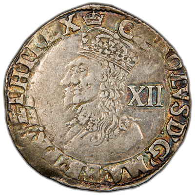 Great Britain c.1635-1636 Charles I 12d Shilling Silver Coin SCBC 2791 - Double Struck