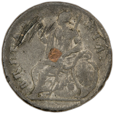 Great Britain 1677 James II 1/2d Tin Half Penny Coin SCBC 3419 10.65g - Rev. Scratches