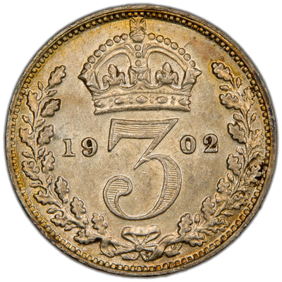 Great Britain 1902 3d Threepence Silver Coin SCBC 3985