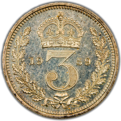 Great Britain 1959 Maundy 3d Three Pence Silver Coin SCBC 4133