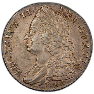 Great Britain 1745 George II Lima 12d Shilling Silver Coin SCBC 3703 6.00g