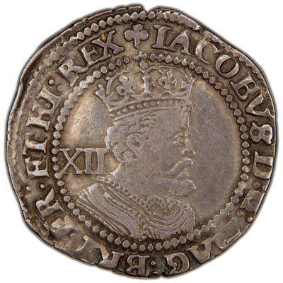 Great Britain 1603-1625 James I 12d Shilling Hammered Silver Coin SCBC 2668 5.68g