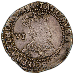 Great Britain 1603 James I 6d Sixpence Hammered Silver Coin SCBC 2648 2.81g