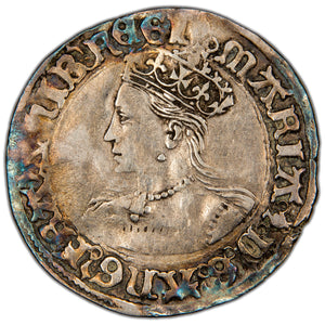 Great Britain c.1553-1554 Mary 4d Groat Hammered Silver Coin - SCBC 2492 1.98g