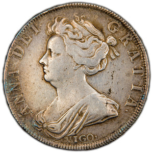Great Britain 1703 Anne Vigo 30d Half Crown Silver Coin SCBC 3580 14.91g