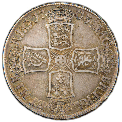 Great Britain 1703 Anne Vigo 30d Half Crown Silver Coin SCBC 3580 14.91g
