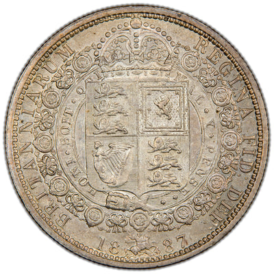 Great Britain 1887 Victoria Half Crown Silver Coin SCBC 3924