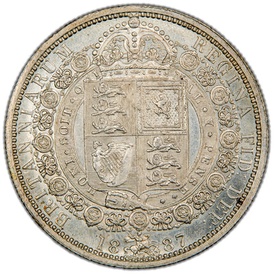 Great Britain 1887 Victoria Half Crown Silver Coin SCBC 3924