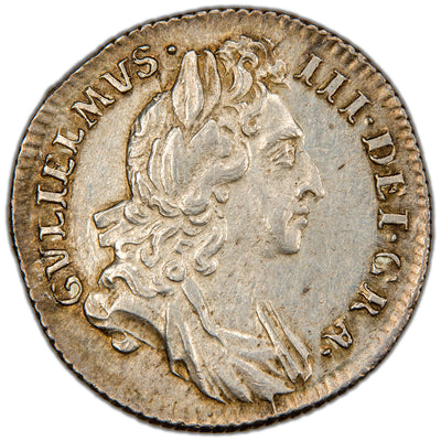 Great Britain 1696 William III Large Crowns Early Harp 6d Sixpence Silver Coin