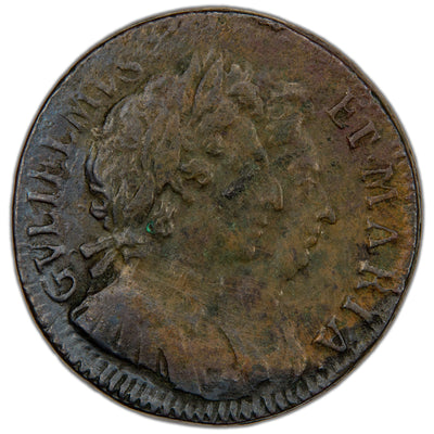 Great Britain 1694 William & Mary 1/4d Farthing Coin SCBC 3453 5.22g