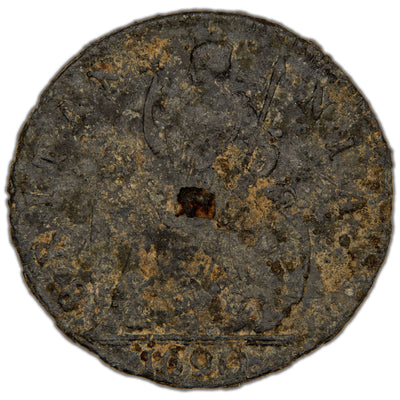 Great Britain 1691 William & Mary 1/4d Tin Farthing Coin SCBC 3451 5.73g - Corrosion