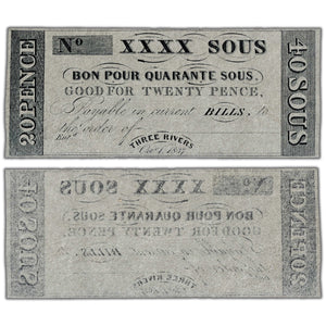 Hart's Bank 1837 20 Pence Note Remainder #350-10-06R - EF