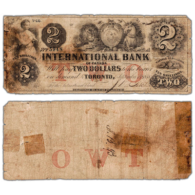 SOLD International Bank of Canada 1858 $2 Chartered Note #380-10-12 - Issues