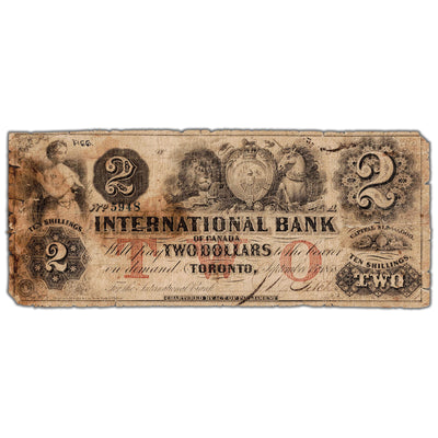 SOLD International Bank of Canada 1858 $2 Chartered Note #380-10-12 - Issues