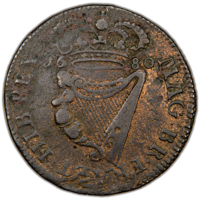 Ireland 1680 Charles II 1/2d Halfpenny Coin SCBC 6574 7.37g