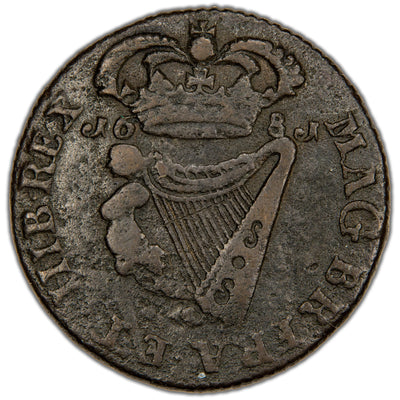 Ireland 1681 Charles II 1/2d Halfpenny Coin SCBC 6574 7.45g