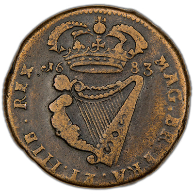 Ireland 1683 Charles II 1/2d Half Penny Coin SCBC 6575 7.52g